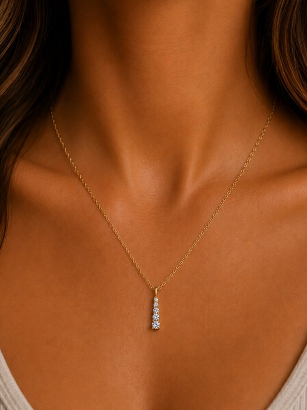 "Blair" Cascade Lab Necklace